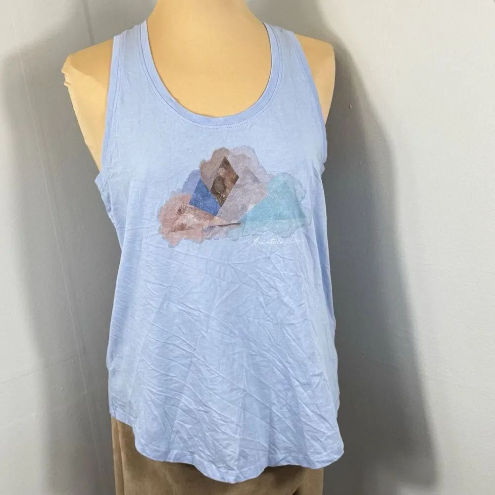 Kuhl Sz M Watercolor Organic Cotton Graphic Tank Top Outdoor Hydrangea 8196 NWOT